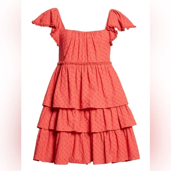 EUC Cinq a Sept Marcia Eyelet Tiered Cotton Dress - Picture 2 of 6